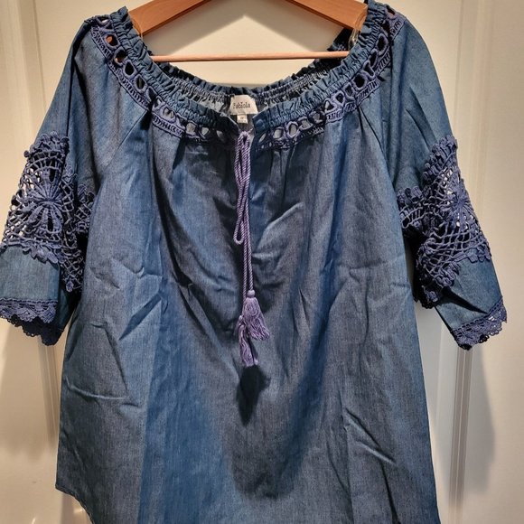 Fabiola Brand Denim Blouse - Picture 1 of 5